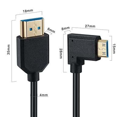 Qaoquda Mini HDMI to HDMI Coiled Cable, 90 Degree Angle 8K Mini HDMI Male to HDMI Male Spring Cord 2.1V 8K@60Hz 4K@120Hz for Tablet Graphics/Video Card, Laptop, and More (1.2M/4FT) (Left Angle) - Image 3