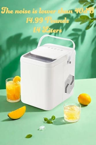 Heyeah Countertop Ice Maker with Self-Cleaning - 9 Bullet Ice Cubes in 6 Mins, 26.5lbs/24Hrs, 2 Sizes & Quiet 40dB, Portable Ice Machine for Home/Office/Party, Includes Ice Scoop & Basket - Image 6