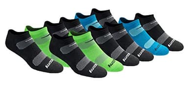Saucony Men's RunDry Mesh Ventilating Comfort Fit Performance 6, 12, 18 Pairs No-Show Socks, M-XXL, Black Fashion (12 Pairs), Large - Image 1