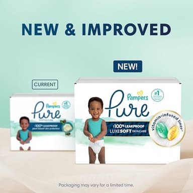 Pampers Pure Protection Baby Diapers, Size 5 (27+ lbs), 132 Count, Up to 100% Leakproof, Premium Plant-based Skin Protection, Hypoallergenic Soft Diapers - Image 11