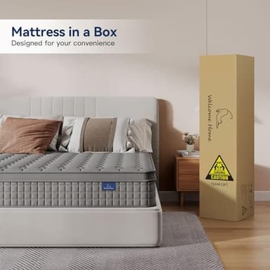 Vesgantti 12 Inch Multilayer Hybrid Twin XL Mattress - Multiple Sizes & Styles Available, Ergonomic Design with Memory Foam and Pocket Spring, Medium Firm Feel, Grey - Image 6