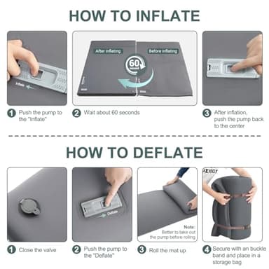 Elegear Self Inflating Sleeping Pad, Built-in Electric Pump 3.1" Ultra-Thick Memory Foam Camping Mattress Pad with Pillow Double Sleeping Pad for Camping R-Value 9.5 Foam Camp Pad for Car/Traveling - Image 7