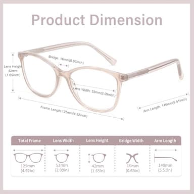 Madison Avenue TR90 Blue Light Blocking Glasses Anti Eyestrain UV Glare Blue Light Glasses for Women TV Phone Computer Gaming Eyeglasses (Nude Pink) - Image 5