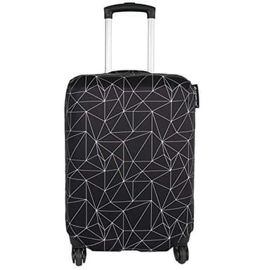 Explore Land Travel Luggage Cover Suitcase Protector Fits 18-22 Inch Case (Black Polygonal, S) - Image 1