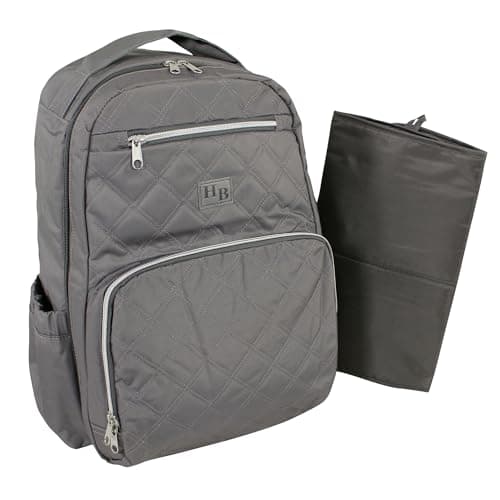 Hudson Baby Unisex Baby Premium Diaper Bag Backpack and Changing Pad, Charcoal, One Size - Image 1