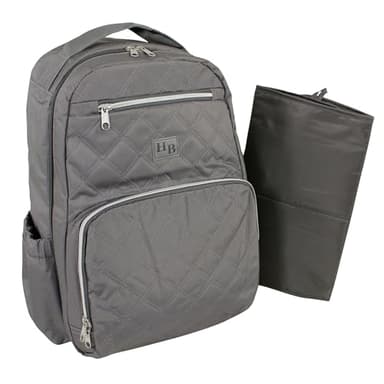 Hudson Baby Unisex Baby Premium Diaper Bag Backpack and Changing Pad, Charcoal, One Size - Image 1