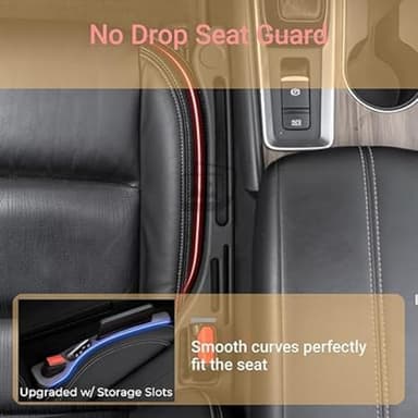 FFKQBH No Drop Seat Guard,Car Seat Gap Filler,Drop seat Gap fillers Between Seat and Console Stop Things from Dropping (Black) - Image 5