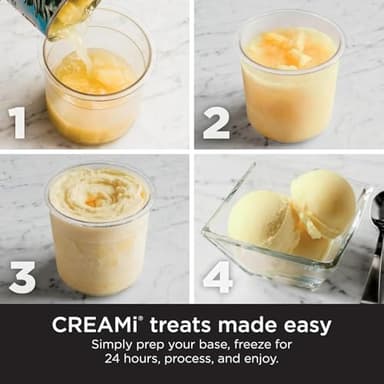 Ninja CREAMi Ice Cream Maker, 5 One-Touch Programs, Includes (2) 16oz Pints with Lids, Transform Frozen Bases to Ice Cream, Sorbets, Milkshakes, Vegan, Dairy-Free Options, NC300 White (Renewed) - Image 9