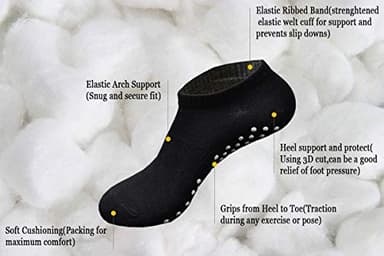 DIBAOLONG Non Slip Yoga Socks for Women, Anti-Skid Gripper Socks Pilates Barre Bikram Fitness Socks with Grips (8-10) - Image 5