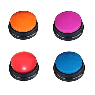 Artist Unknown 4 Color Voice Recording Button, Dog Buttons for Communication Pet Training Buzzer, 30 Second Record & Playback, Funny Gift for Study Office Home - 4 Color Packs - Image 1