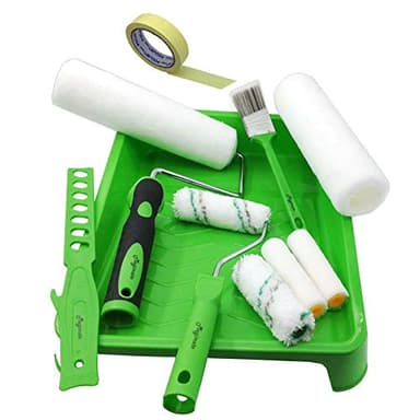 Magimate Paint Roller Kit with Tray Large Paint Roller Small Stain Roller and Brush Assorted for Painting Walls Decks Houses, Roller Handle Threaded Extendable Rollers Set 9 Inch -12PK - Image 2