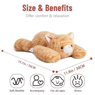 Niuniu Daddy 20" | 3.3 Pound Weighted Cat Stuffed Animals for Adults, Orange Cat Plush Toy for Toddler Teens Kids, Large Orange Kitty Plushy Pillow with Soft Fur for Present Christmas Birthday - Image 6