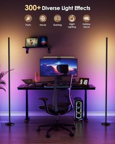 Corner Floor Lamp, 65" RGB Color Changing Mood Light with Remote Control, Dimmable LED Corner Lamp with Music Sync, Modern Floor Lamp for Living Room Gaming Room - Image 5