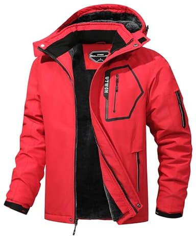 UTWGN Men's Ski Jacket Winter Warm Snow Coat Waterproof Windbreaker Hooded Work Outerwear Snowboarding Jackets - Image 1