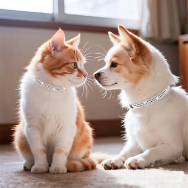 PUPTECK Basic Adjustable Cat Collar with Bling Diamond and Double Bells, for Kitten and Small Puppy, Fashion and Shining Dog Rhinestone Collars, 8-10in, Black - Image 2