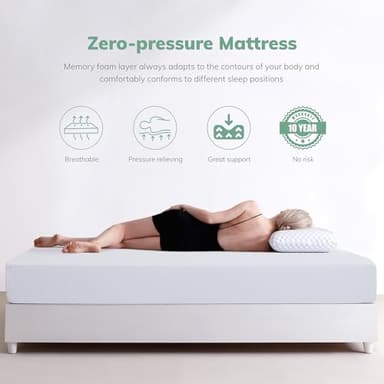 EGO 6 Inch Twin Mattress - Green Tea Memory Foam, Cooling Gel, Fiberglass-Free, CertiPUR-US Certified, for Kids, Bunk Beds, Trundle & Daybeds - Image 4