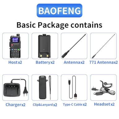 BAOFENG Radio GMRS Radio Handheld Long Range Rechargeable GMRS Repeater Two Way Radio with NOAA Weather Receiving,999 Channels,2500mAh Battery,USB-C Charger for Hunting Survival Gear,2Pack - Image 9