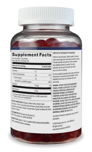 Amazon Basics Melatonin, Sleep Support Gummies, Strawberry Flavor, 5mg, 120 Count (Previously Solimo) - Image 2