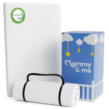 Mommy&Me Pack and Play Mattress Pad (38"x26"x1") with Soft Washable Breathable Cover, Waterproof, CertiPUR-US Certified Foam, Pack&Play Topper - Image 1
