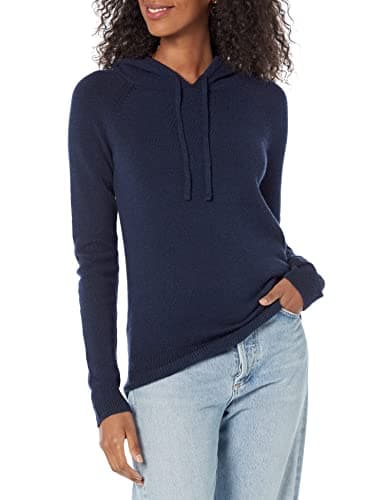 Amazon Essentials Women's Soft Touch Hooded Pullover Sweater, Navy, Large - Image 1