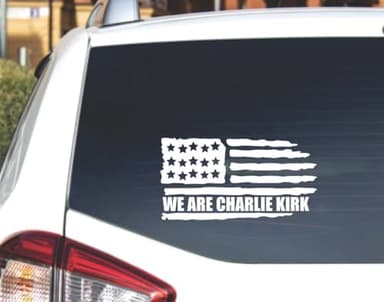 We are Charlie Kirk. for Cars Funny Car Vinyl Bumper Sticker Window Decal | White | 7" inch - Image 2