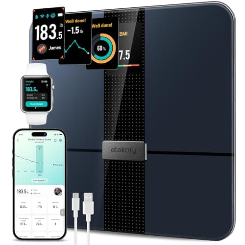 Etekcity Smart Scale for Body Weight Fat, Digital Bathroom Weighing Machine for Accurate BMI Muscle Mass Composition, Home Use Apple Health Compatible Fitness Equipment - Image 1