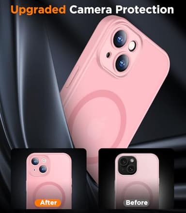 SPIDERCASE Designed for iPhone 15 Case, Magnetic Translucent with 2PCS Tempered Glass Screen Protector Anti-Fingerprint Anti-Scratch Phone Case,Pink - Image 5
