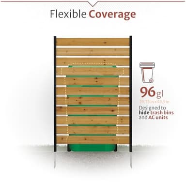 5ft H x 3.2ft W (1 Panel) No Dig Enclo Concord Cedar Wood Privacy Screen, Great to Hide Trash Cans, Decorative Patio Privacy Screen, Outdoor Privacy Fence Panel, Air Conditioner Fence, EC18022 - Image 7