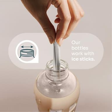 purifyou 40oz / 32oz / 22oz / 12oz Borosilicate Glass Water Bottle with Time & Volume Markers, Silicone Sleeve, Stainless Steel Lid | Reusable Glass Bottle for Water & Juice (22oz Hazelnut) - Image 6