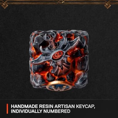 SteelSeries World of Warcraft Collector Item - Handmade Resin Artisan Keycap - Free in-Game Item - Cherry MX Gaming Keyboard - Individually Numbered - Sword of Sargeras Design (Renewed) - Image 2