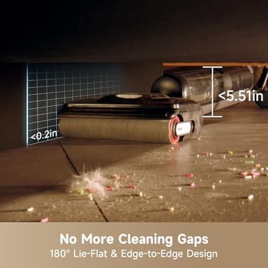DREAME H12 Pro FlexReach Wet Dry Vacuum Cleaner, 0 Tangle Cordless Vacuum Mop All-in-One for Hard Floors, 180° Lie-Flat Floor Cleaner Machine with 194°F Hot Self-Cleaning, 50Mins Runtime - Image 6