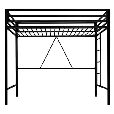 SHA CERLIN Loft Bed Twin Size with Ladder and Guardrail,Heavy Duty Metal Slats Support No Box Spring Needed Small Space Saving Furniture for Bedroom Dorm,Black - Image 8