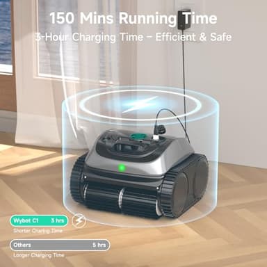 (2025 Upgrade) WYBOT OS7010C - C1 Pool Robot Vacuum, 4-in-1 Cordless Pool Cleaner 180min up to 1,614 Sq,ft, Smart APP Support, Auto Wall & Waterline Cleaning, WiFi & Bluetooth Connect - Image 8