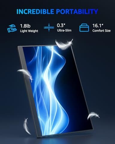 Yodoit Portable Monitor for Laptop 4K, 16" UHD Travel Gaming Monitor Screen IPS Display with USB Type C Port and Dual Speakers Compatible with PC, Xbox, PS4/5 Black - Image 6