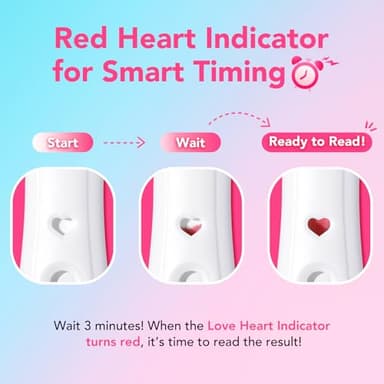 Easy@Home Smart Timing Pregnancy Test: Accurate Early hCG Detection - Fast Results & Easy to Use at-Home Tests with Love Heart Indicator | 5 Pack - Image 2