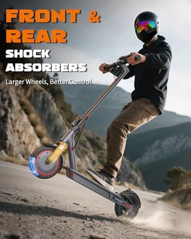 10 Inches Electric Scooter Adult with Dual Suspension, 22 MPH Top Speed, 500W Powerful Motor, 22/28 Miles Long Range, Dual Braking - Image 5