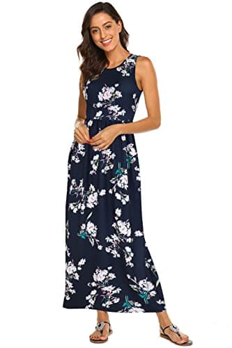 Hount Summer Dresses for Women 2025 Floral Print Boho Maxi Beach Boho Sun Dress Large - Image 4