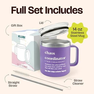 Chaos Coordinator Gifts for Women - Teacher Appreciation Gifts for Mothers Day, Nurses Week Promotion - 14oz Chaos Coordinator Tumbler Mug Purple Gift for Women Gift Baskets for Her Nurse Manager Boss - Image 3