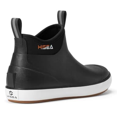 HISEA Men's Deck Boots, Wide Toe Mens Neoprene Rubber Rain Boots Waterproof Fishing Footwear - Image 4