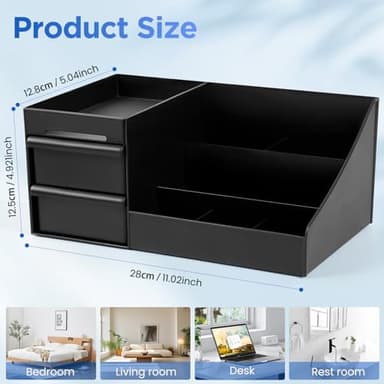 EXIN DECHEN Countertop Cologne Stand Shelves, Organizador de Perfumes, Estante para Perfumes, Dresser Organizer, Bedroom Essentials, Gifts for Men, Black - Image 2