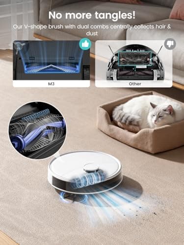 Lefant Robot Vacuum and Mop, 12000Pa Suction, Self Emptying, Auto Mop Washing and Drying for Hands-Free, Anti-Tangle Brushes, Dual Spinning Mop for Pet Hair Dust, Wi-Fi/App/Alexa/iWatch Control, M3 - Image 5