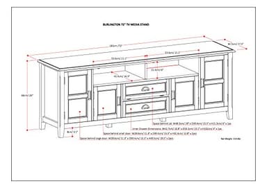 SIMPLIHOME Burlington SOLID WOOD 72 inch Wide Transitional TV Media Stand in Distressed Grey For TVs up to 80 inches for the Living Room and Entertainment Center - Image 11