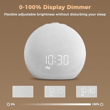 Sound Machine Alarm Clock for Bedroom: Dimmable Clock with Bluetooth Speaker - White Noise Machine for Baby Adults Kids Sleeping - Frost White - Image 5