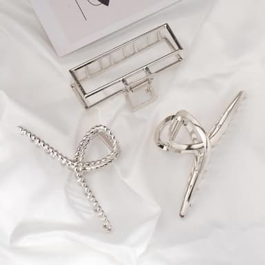 Mehayi 3 PCS Metal Large Hair Claw Clips for Thick Heavy Hair, Big Non-Slip Hair Catch Barrette Jaw Clamp, Strong Hold Claw Barrettes for Long Hair, Fashion Hair Styling Accessories for Women Girls - Image 8