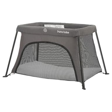 Pamo Babe Travel Crib Lightweight Baby Playard with Mattress Compact Play Yard with Detachable Legs - Image 1