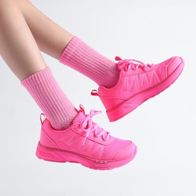 DREAM PAIRS Boys Girls Shoes Kids DuraPlay Tennis Footwear Non Slip Athletic Running Walking Lightweight Lace Up Sneakers for Little/Big Kid,Size 1 Little Kid,Hot Pink,SDRS2401K - Image 5