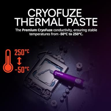Cooler Master Hyper 212 Pro aRGB CPU Air Cooler, SickleFlow Edge 120 PWM Fan, Composite 4 Copper Heat Pipes, 152mm Tall, Sleek Top Cover, AMD Ryzen AM5|AM4, Intel LGA 1851|1700 Brackets - Image 9