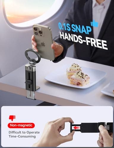 JOYROOM 【360° Metal Ball & Titanium】 Magsafe Airplane Phone Holder, Travel Essentials for Airplane Phone Mount, Universal Travel Phone Holder for Plane, Travel Must Have for iPhone 16 15 14 13 - Image 5