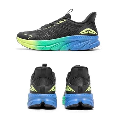 ALLSWIFIT Men's Slip On Walking Shoes Running Comfortable Tennis Breathable Non Slip Athletic Gym Workout Cross Training Fashion Sneakers,Size 9.5,Black/Green,SARR034M - Image 7