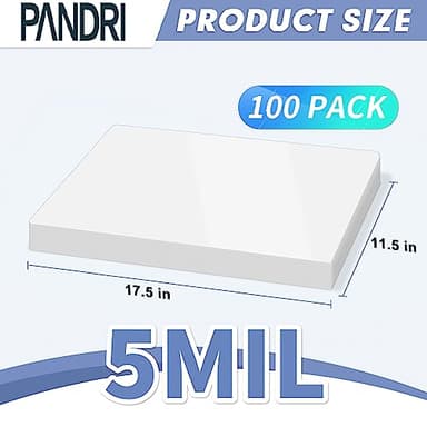 Laminating Sheets, PANDRI 100 Pack Thermal Laminating Pouches Holds 11 x 17 Inch, 5 Mil Plastic Laminator Paper 11.5 x 17.5 Inch, Clear Round Corner - Image 2